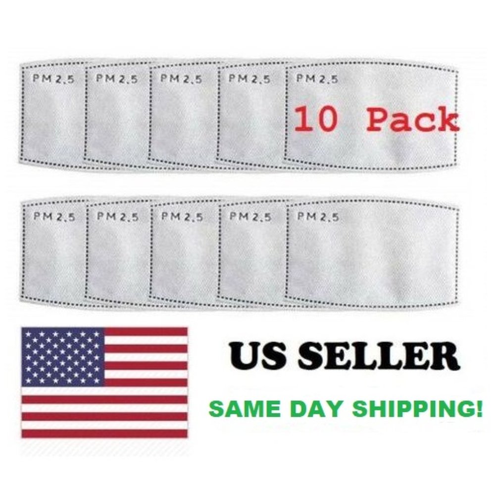 PM 2.5 Mask Filters - 10 pack - Adult Size - NIP